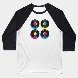 CMYK record discs Baseball T-Shirt